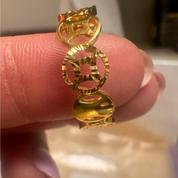 18K Pure Gold Money Catcher Ring / Size 7.5 - Picture 10 of 11